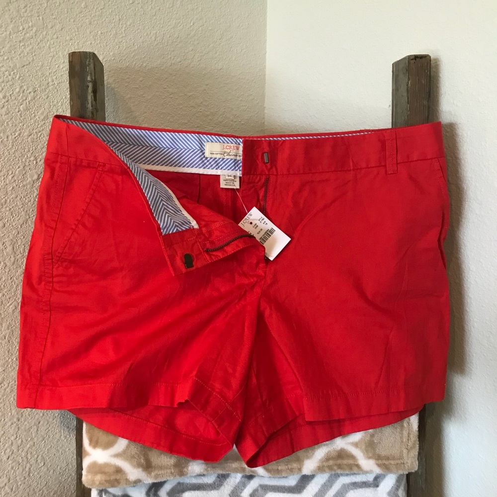 J.Crew Chino Shorts - Red, Size 16
